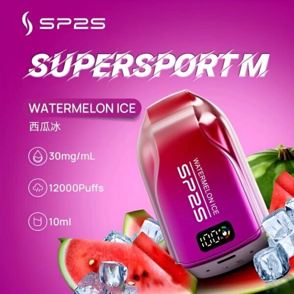 sp2s電子烟-西瓜 SP2S 12000口 拋棄式電子煙推薦 發光可充電一次性煙桿 711現貨