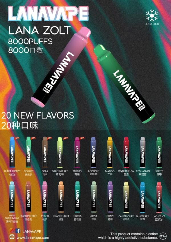 LANA 8000 PUFFS 拋棄式一次性電子煙 台灣電子煙推薦